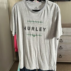 Hurley t shirt; men’s large; gray